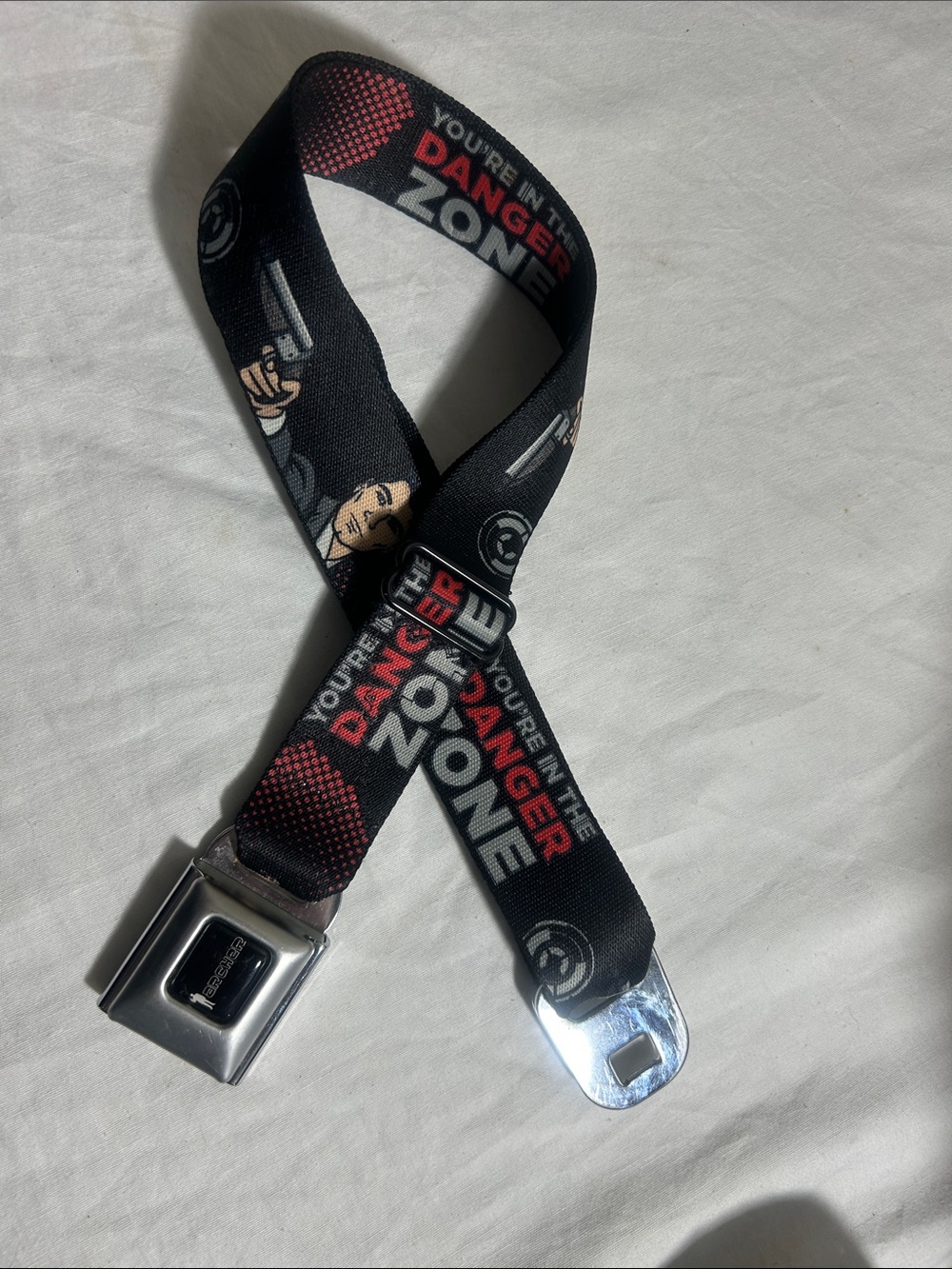 FX Archer Danger Zone Buckle-Down Seatbelt Spy Cartoon RARE VTG